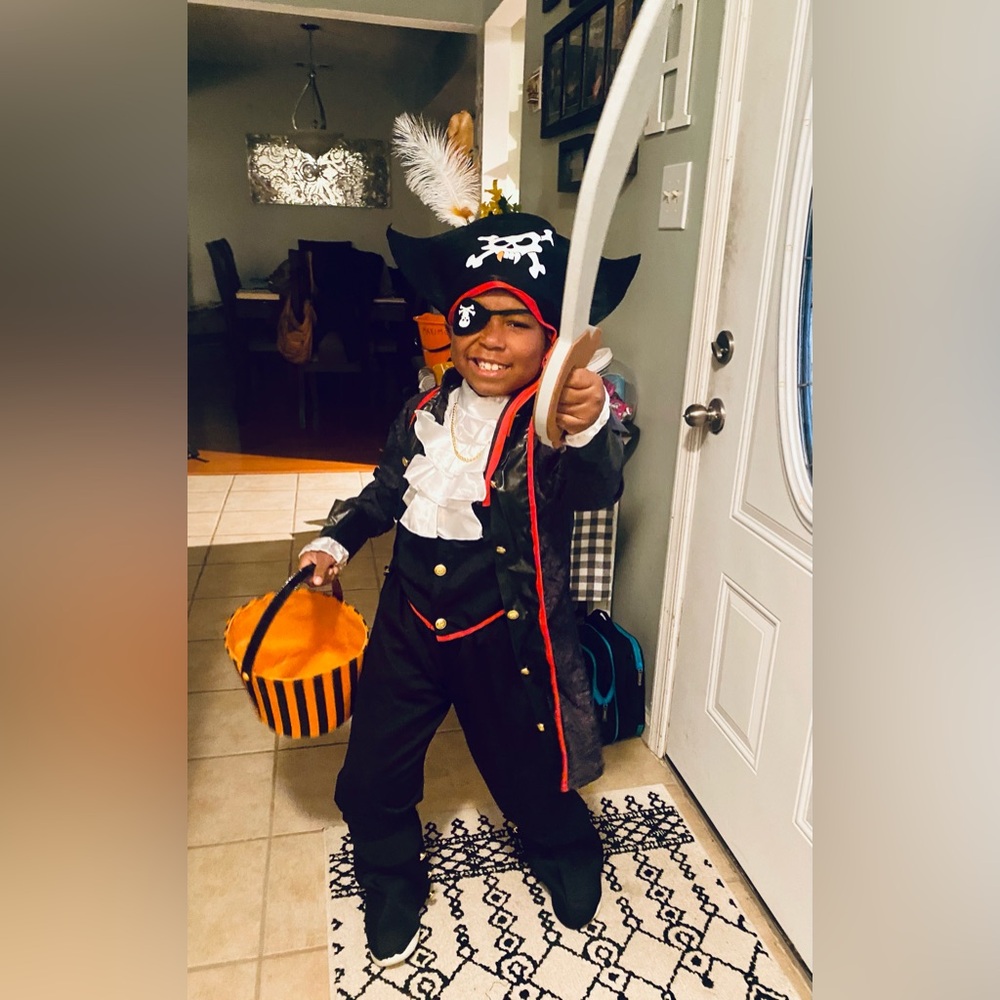 Spirit Pirate Costume for Kids - Black, White, and Red